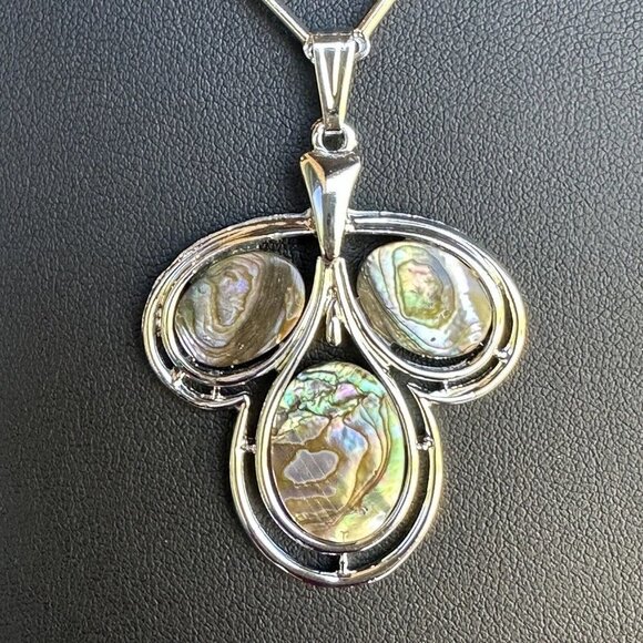 Necklace Earring Bracelet Set Mother of Pearl Shell Brown Earth Tones 22" New - Picture 5 of 12